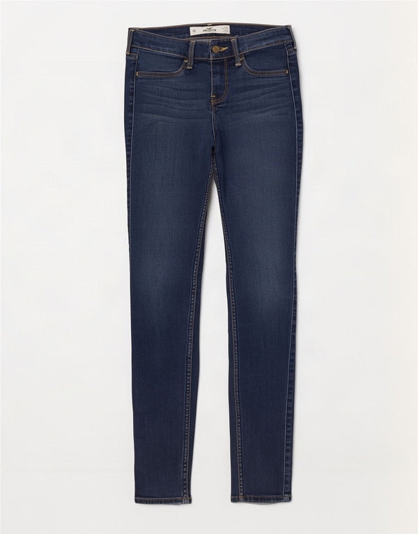 Damskie dżinsy rurki Hollister US 1 XS W25 L29 Niebieskie, bawełniane