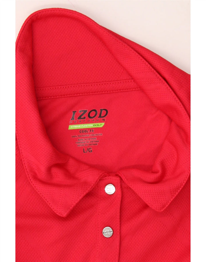IZOD Womens Polo Shirt UK 16 Large Red Polyester Vintage Izod and Second-Hand Izod from Messina Hembry 
