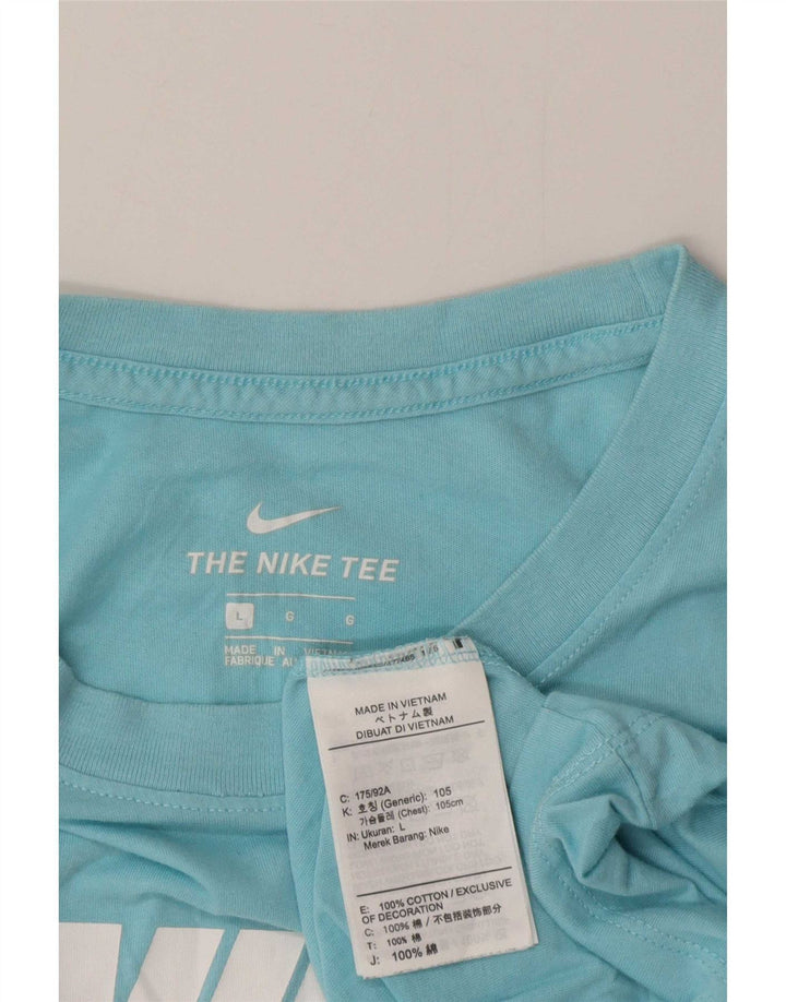 T-shirt męski Nike, duży, niebieski, bawełniany