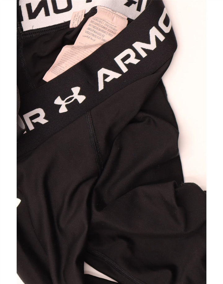 Dziewczęce legginsy z grafiką Under Armour 9-10 lat, czarny poliester
