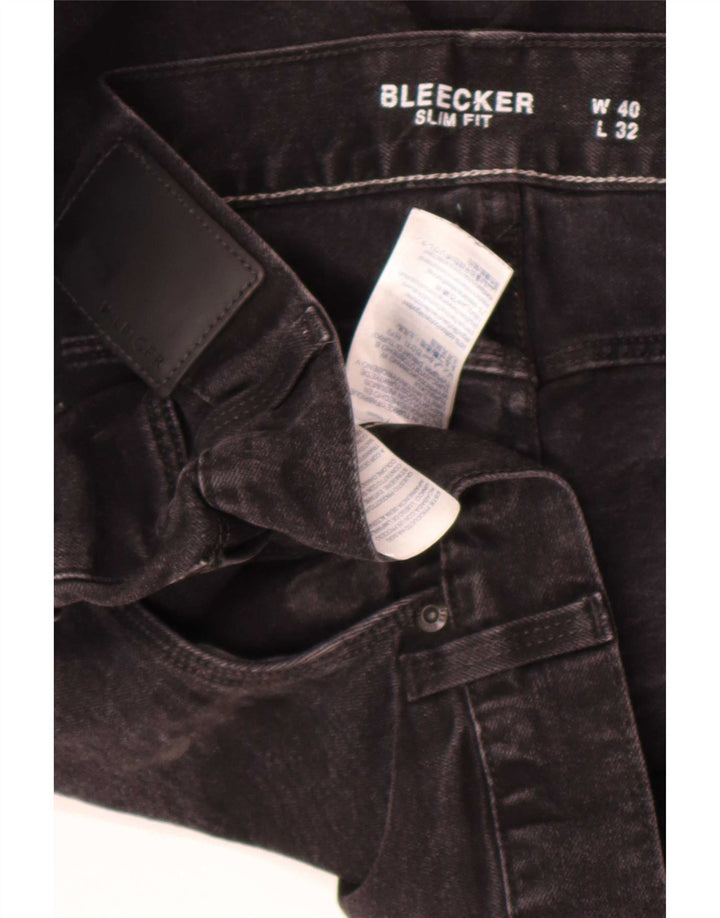 Męskie dżinsy Tommy Hilfiger Bleecker Slim W40 L32 Czarna bawełna