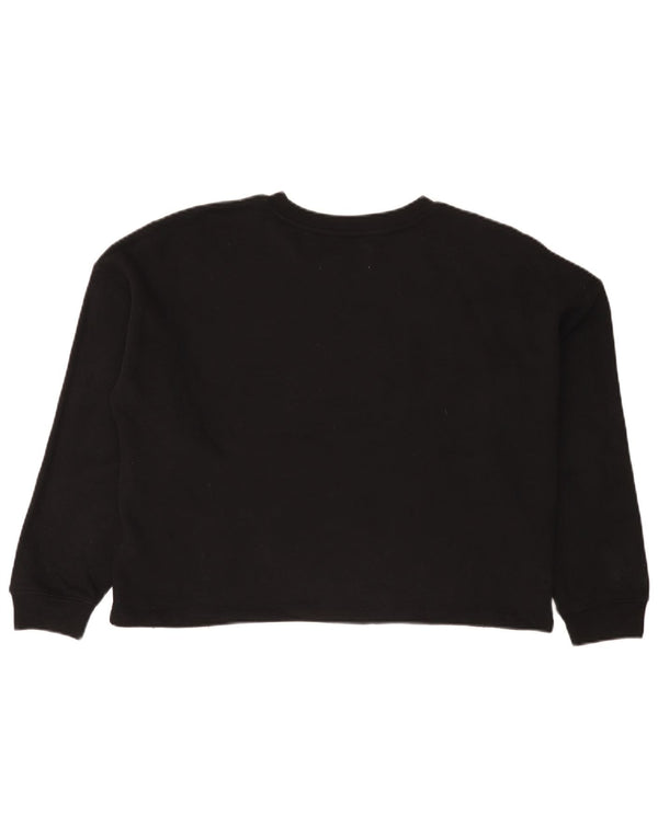 Damska bluza Calvin Klein Jeans Crop Graphic Jumper UK 16, duża czarna