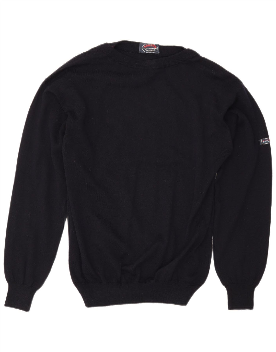 Męski sweter z dekoltem w łódkę VINTAGE, średni granatowy