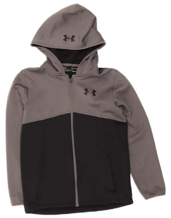 UNDER ARMOUR Chłopięcy sweter z kapturem i zamkiem Cold Gear 11-12 lat, duży, szary