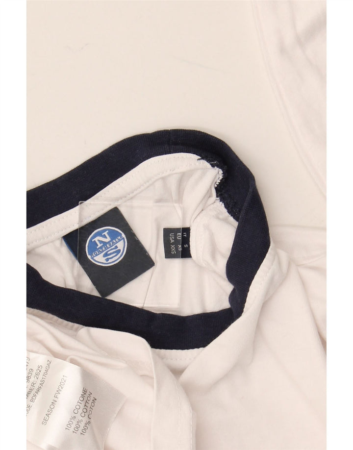 Top męski NORTH SAILS z długim rękawem XS, biały, bawełniany