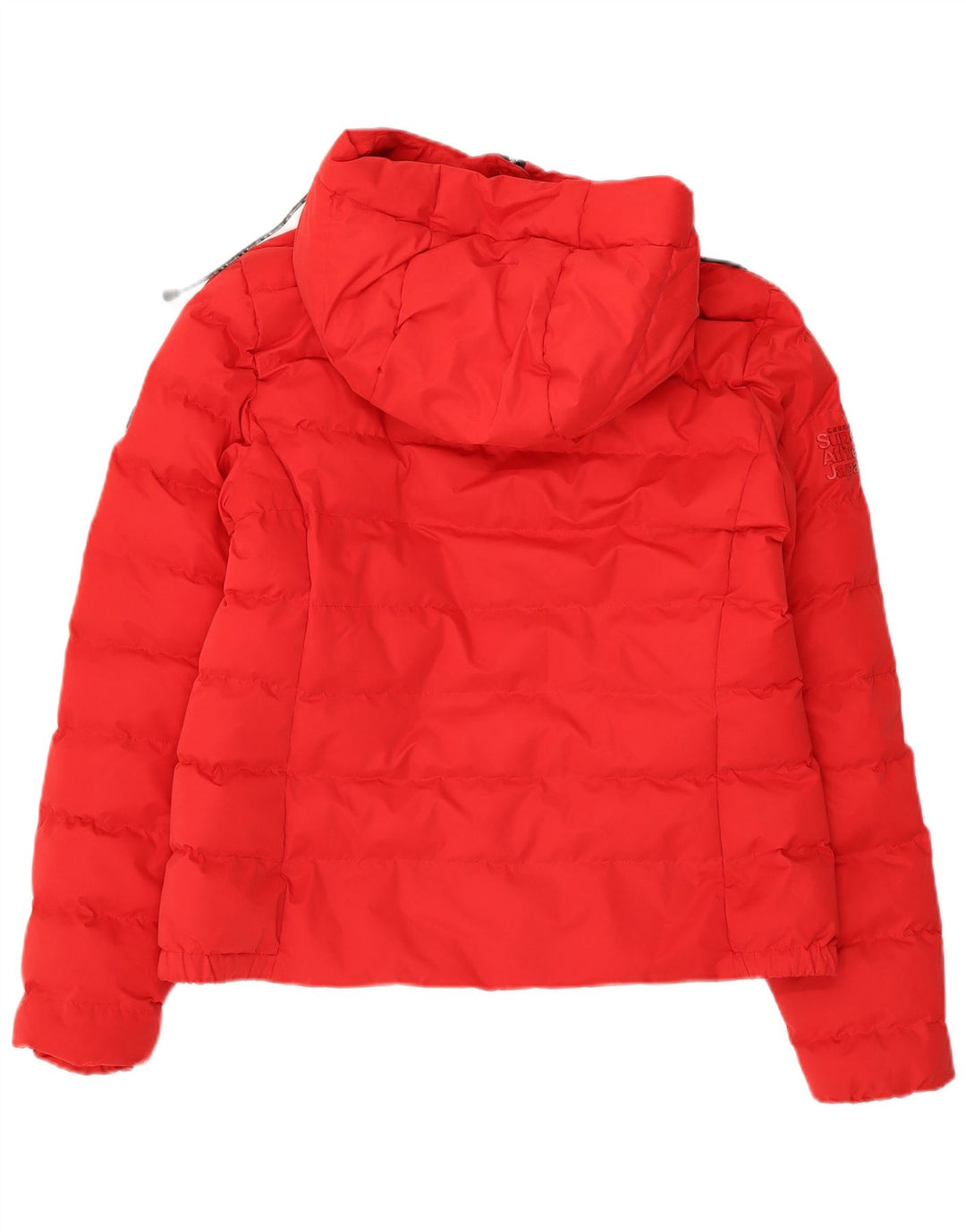 Damska wyściełana kurtka z kapturem Superdry UK 12, średni czerwony nylon