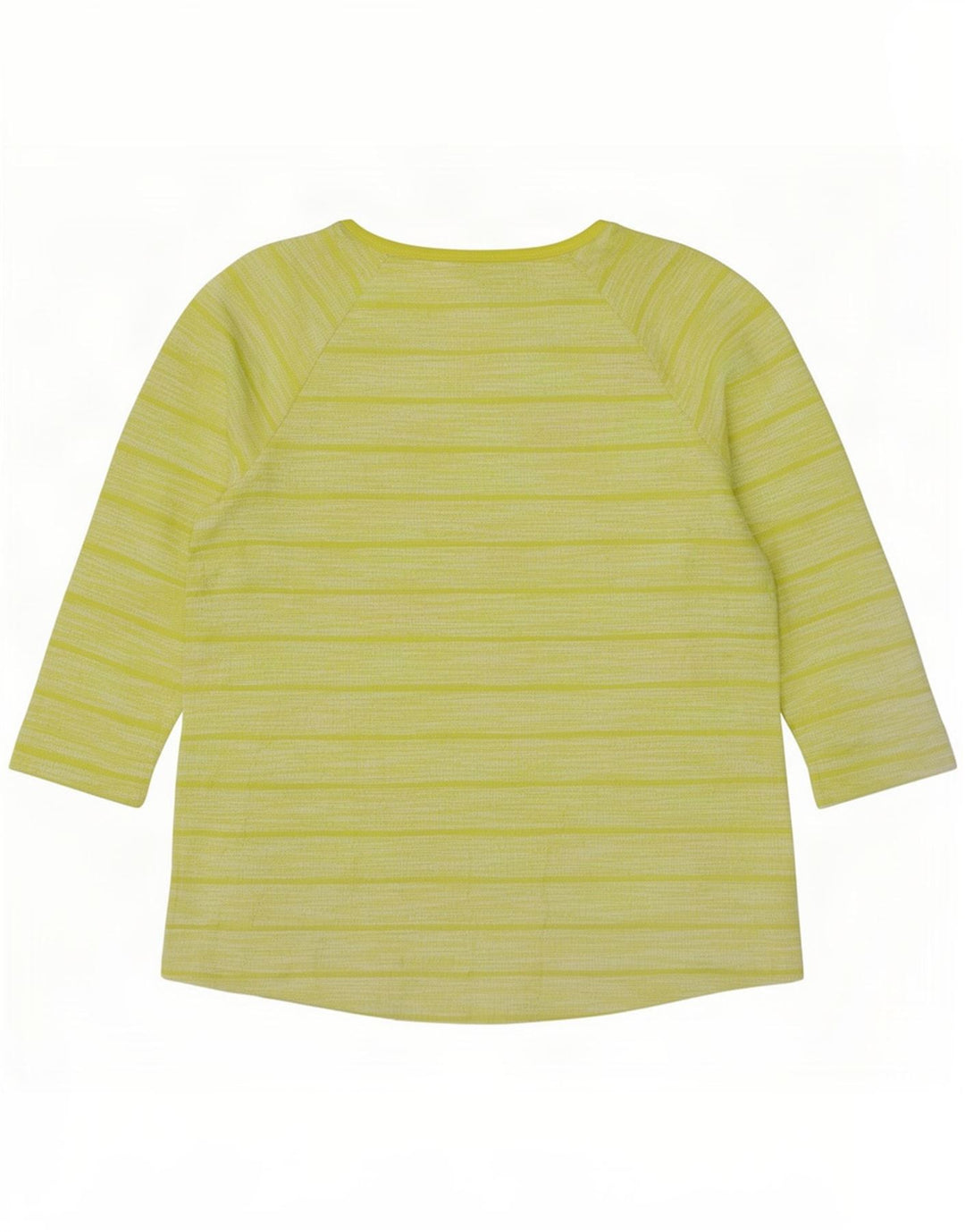 Marks & Spencer Damski top z rękawem 3/4, UK 14, duży, zielony, poliestrowy w paski