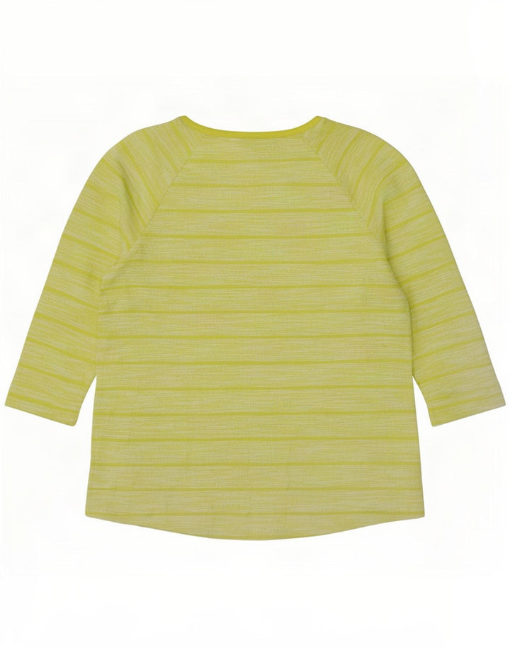Marks & Spencer Damski top z rękawem 3/4, UK 14, duży, zielony, poliestrowy w paski