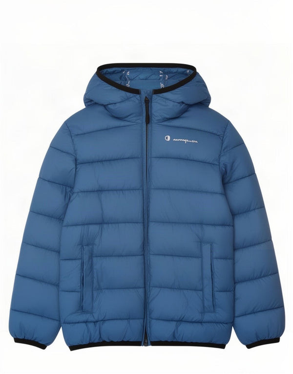 Champion Boys Hooded Padded Jacket 5-6 Years XS Blue Polyester