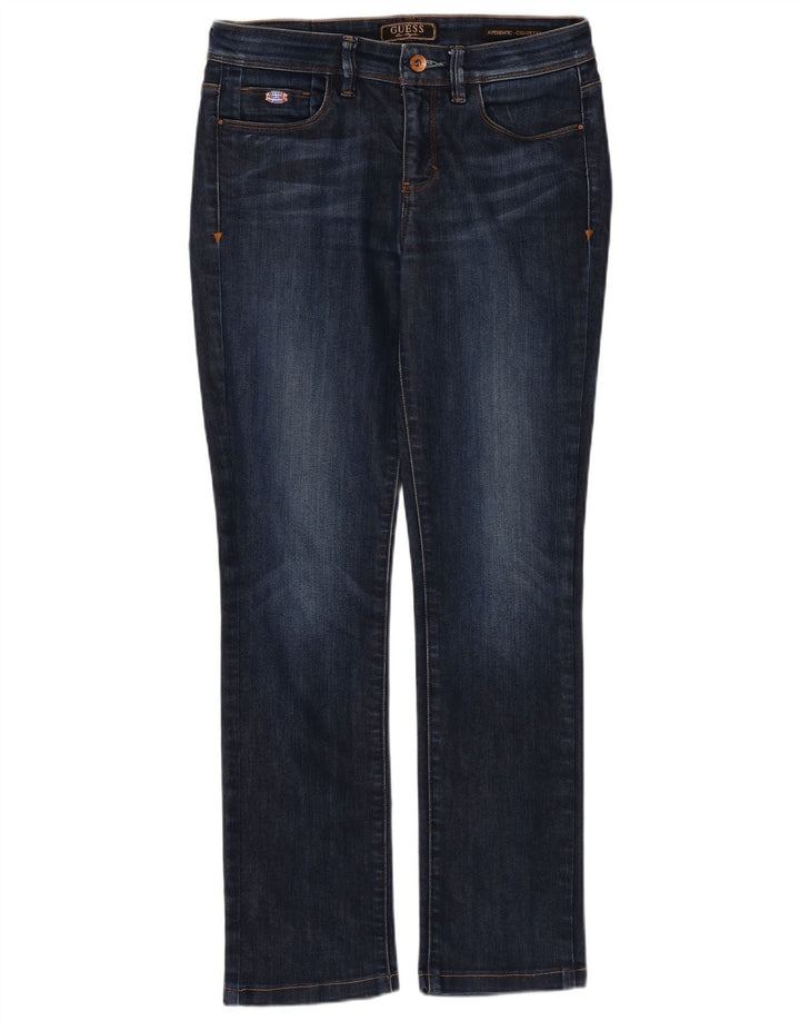 Guess Damskie Cigarette Slim Jeans W27 L28 Granatowa Bawełna