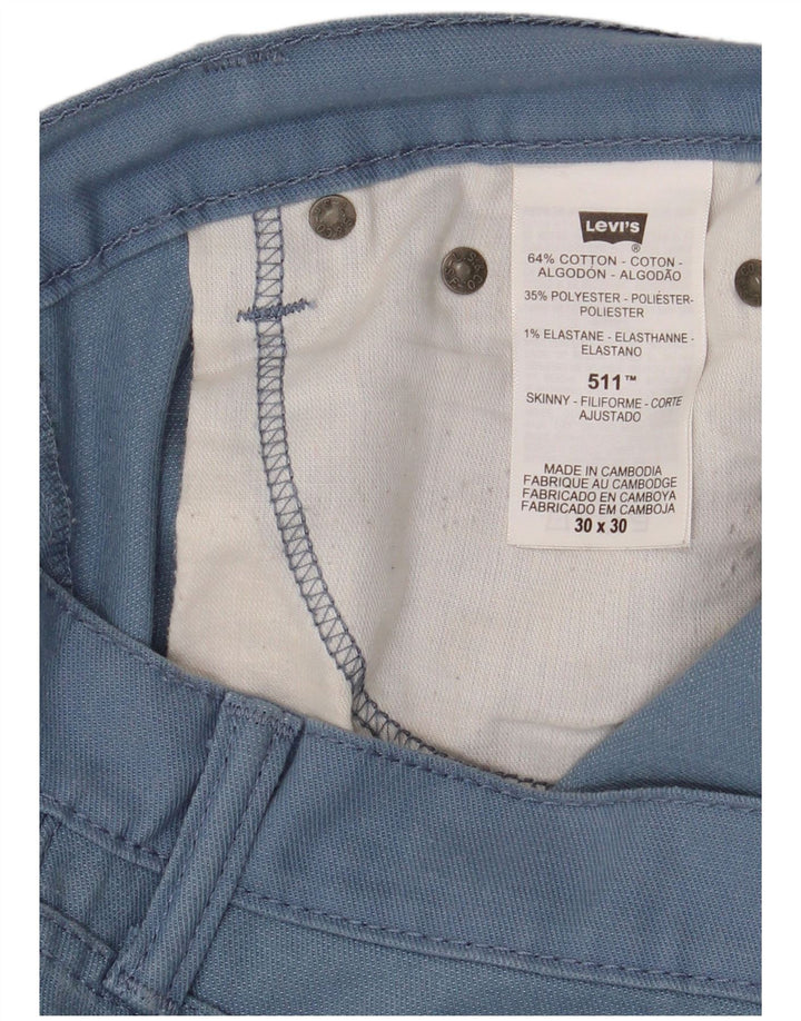 Męskie spodnie Levi's 511 Slim Casual W30 L30 Niebieska bawełna