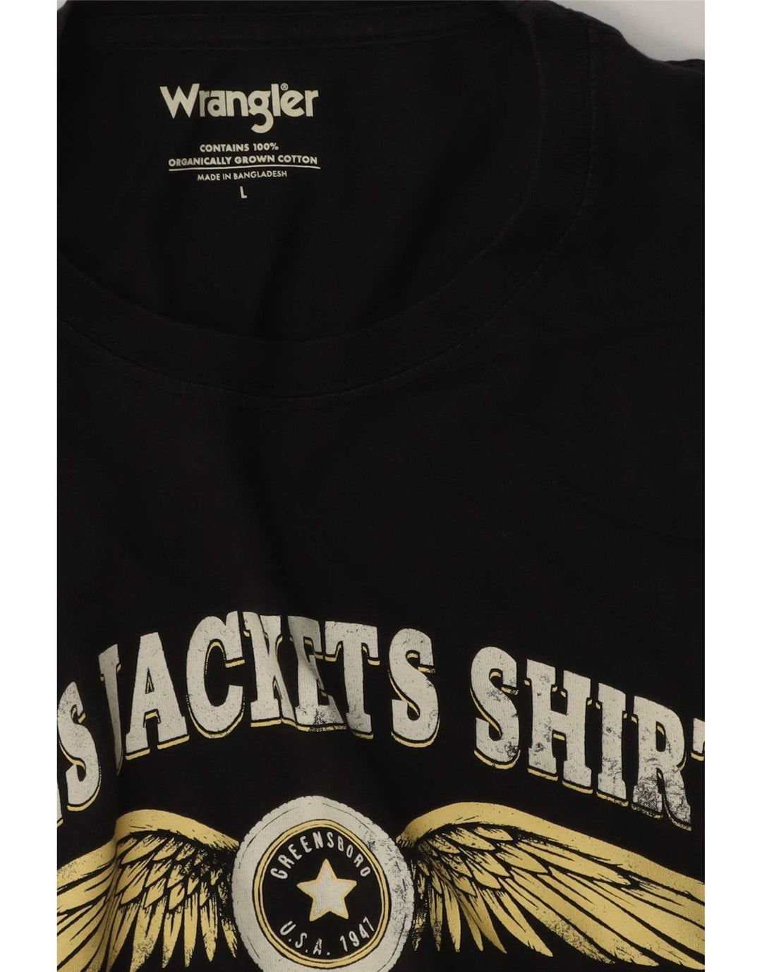 Męski T-shirt z grafiką Wrangler, duży, czarny, bawełniany