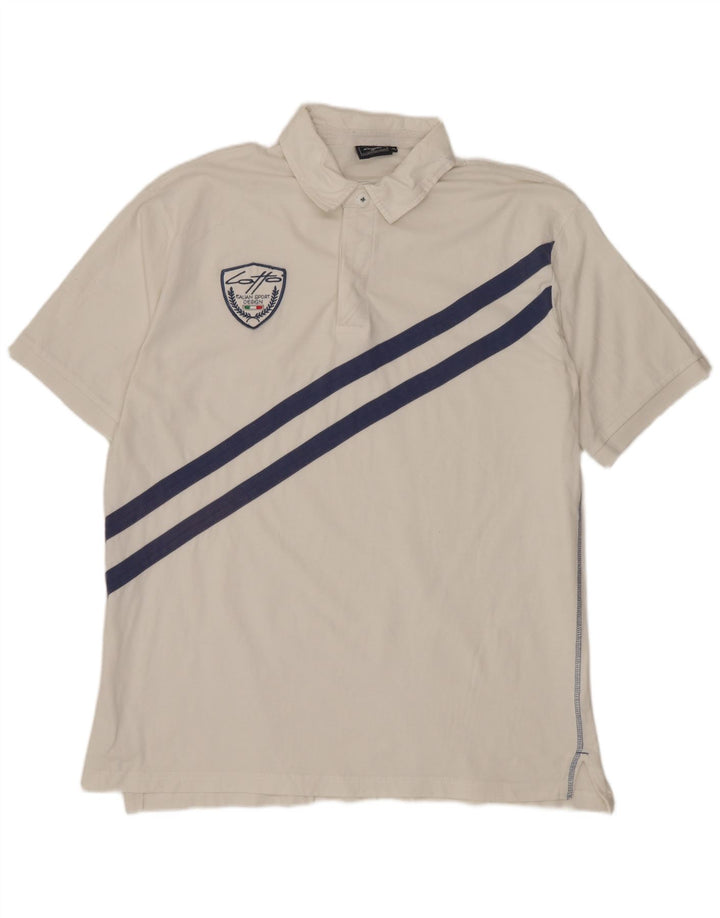 Męska koszulka polo LOTTO XL, bawełniana w białe paski