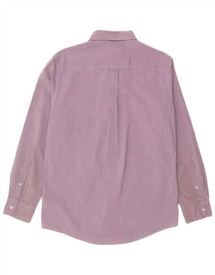 Koszula męska oversize Chaps UK 10, mała, fioletowa, bawełniana w pepitkę