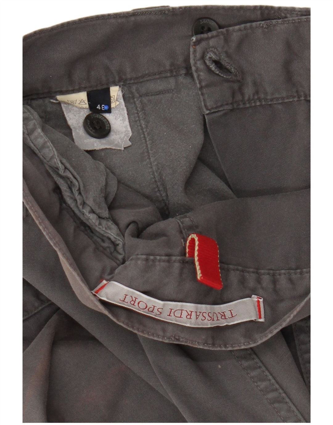 Męskie proste spodnie cargo Trussardi IT 48 Medium W32 L32 Szare