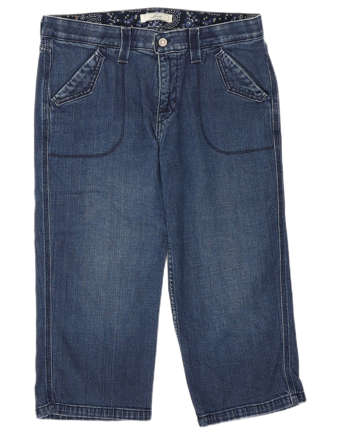 Damskie jeansy Capri LEVI'S US 14 XL W36 L20 Niebieskie bawełniane