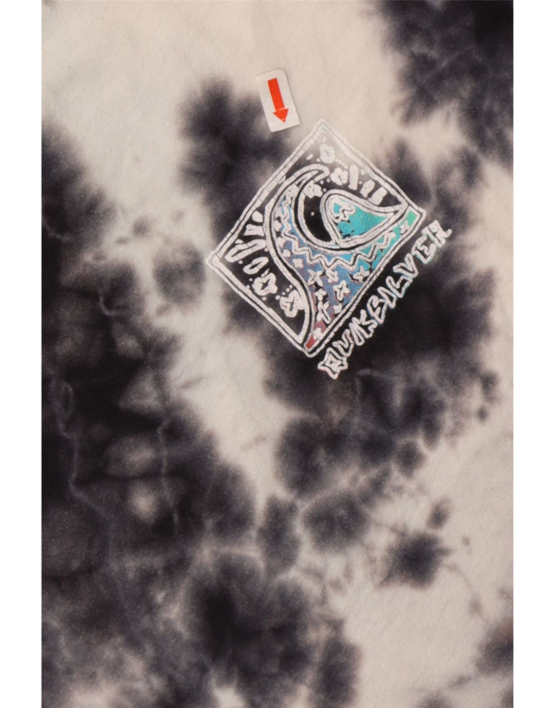 Damska koszulka z grafiką Quiksilver Top UK 16 Large Navy Blue Tie Dye
