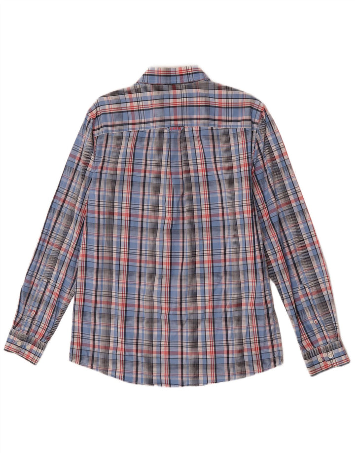 Crew Clothing Męska koszula o klasycznym kroju, mała, niebieska, bawełniana krata
