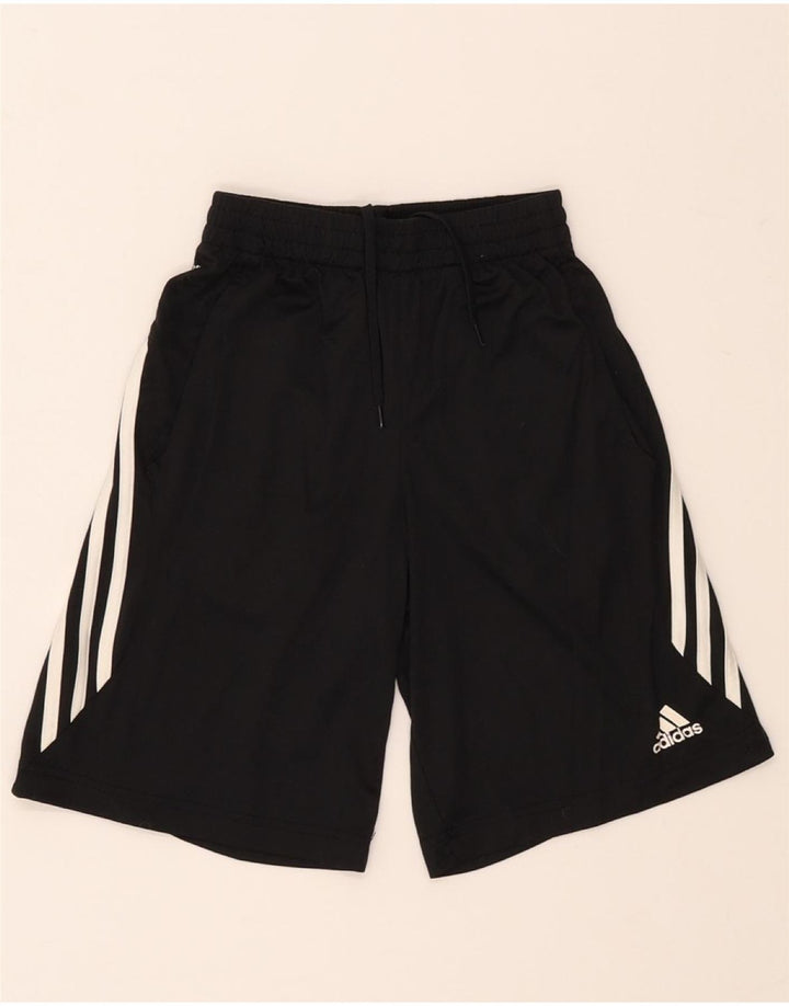 ADIDAS Boys Climalite Sport Shorts 7-8 Years Small Black Polyester Vintage Adidas and Second-Hand Adidas from Messina Hembry 