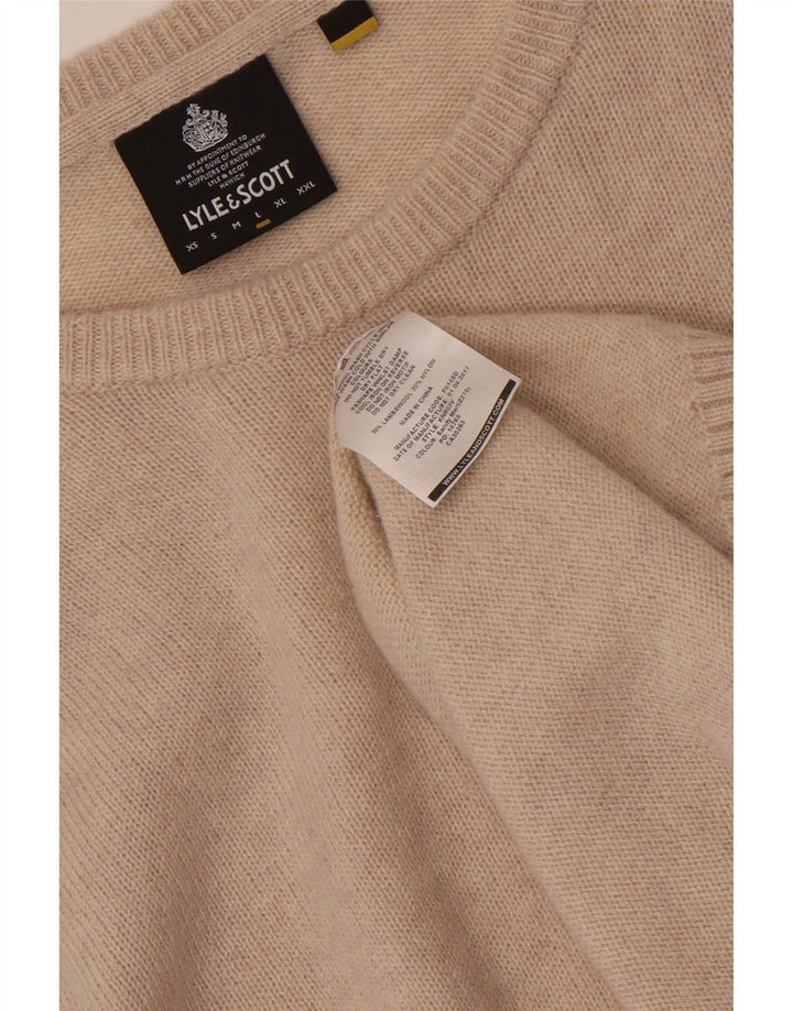 Męski sweter z dekoltem w łódkę LYLE & SCOTT, duży, beżowy, wełniany