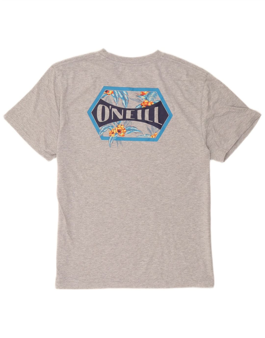 Męski T-shirt z grafiką O'Neill o nowoczesnym kroju, duży, szary, bawełniany