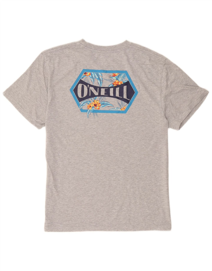 Męski T-shirt z grafiką O'Neill o nowoczesnym kroju, duży, szary, bawełniany