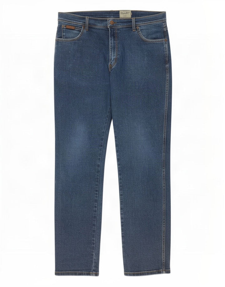Wrangler Męskie jeansy Texas Stretch Slim W38 L34 Niebieskie bawełniane