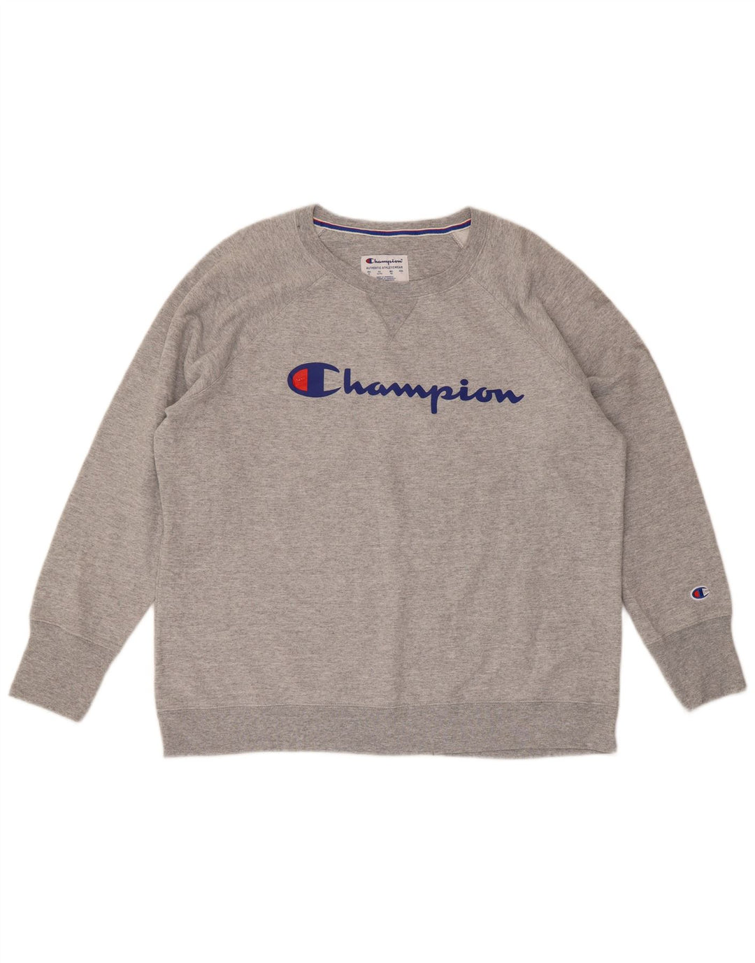Męski sweter z grafiką Champion XL, szary, poliester