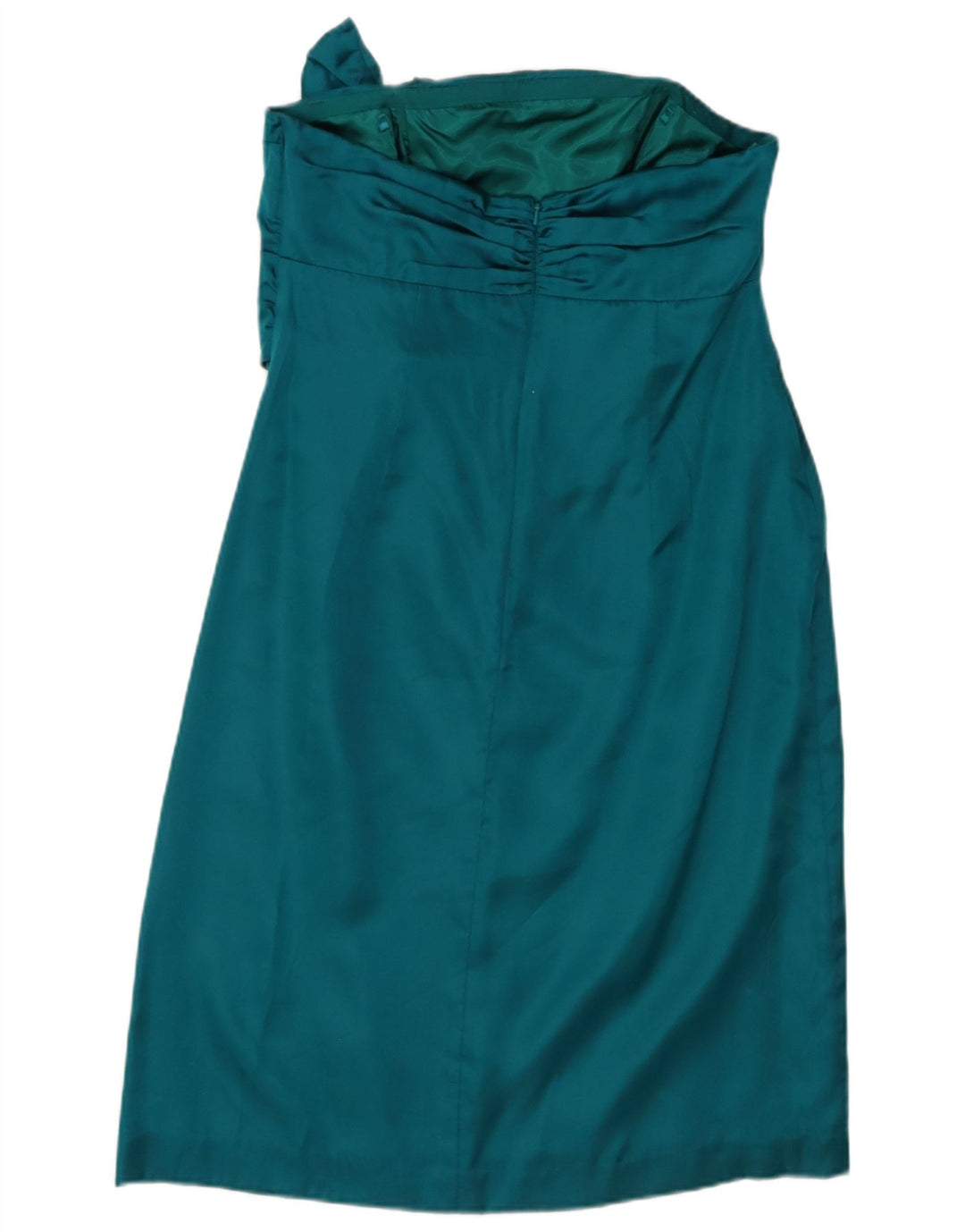MONSOON Womens Strapless Dress UK 14 Large Turquoise Silk