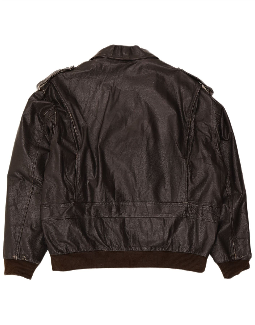 Vintage męska skórzana kurtka wojskowa IT 56 3XL brązowa