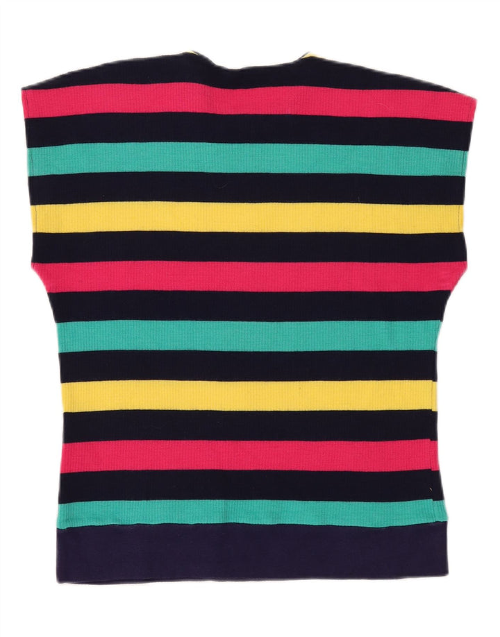 VINTAGE Womens Vest Top UK 14 Large Multicoloured Striped Vintage Vintage and Second-Hand Vintage from Messina Hembry 