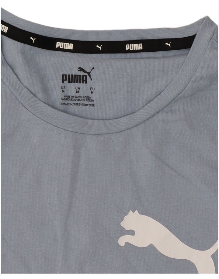 Damska koszulka z grafiką Puma Top UK 12, średnia niebieska bawełna
