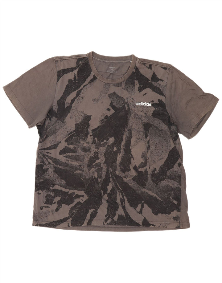 Męski T-shirt ADIDAS z abstrakcyjnym wzorem, XL, szary