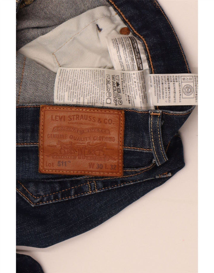 Męskie jeansy Levi's 511 Slim W30 L32 Granatowa bawełna