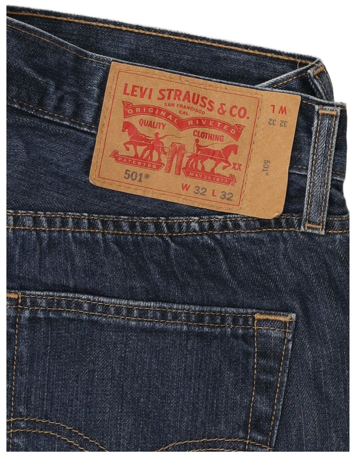 Męskie dżinsy Levi's 501 Straight W32 L27 Granatowa bawełna