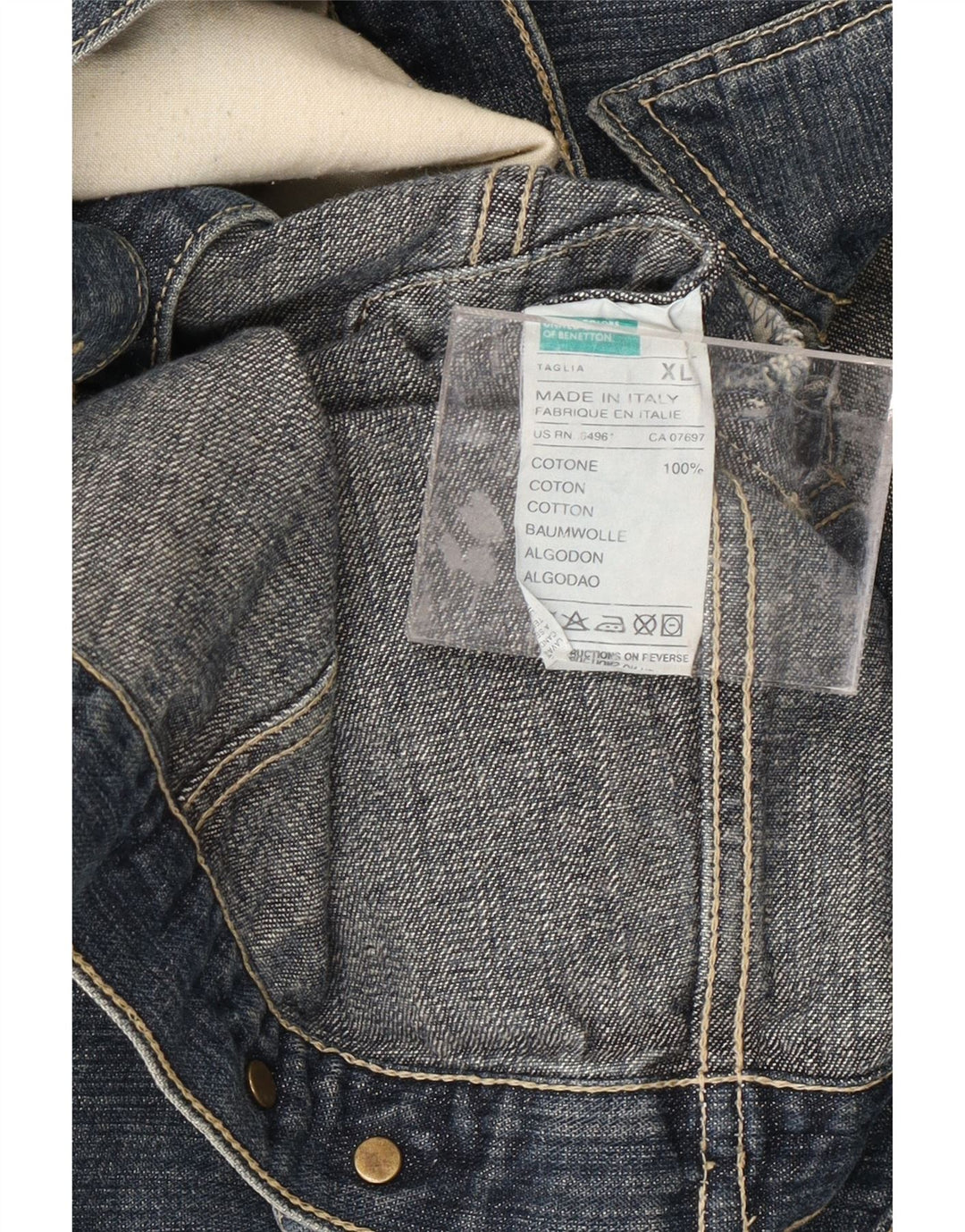 Damska kurtka dżinsowa BENETTON UK 18 XL, niebieska, bawełniana