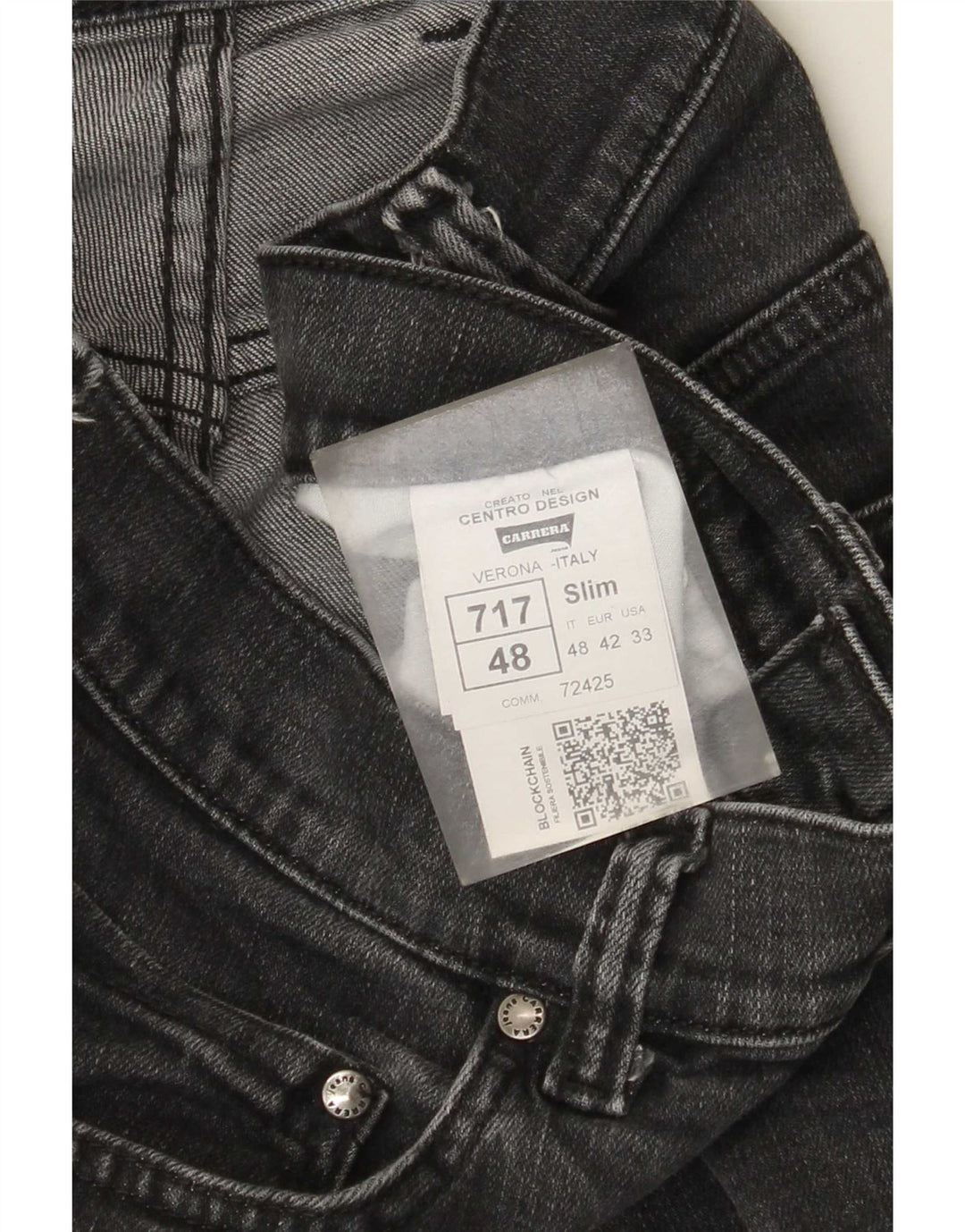 Carrera Męskie 717 Slim Jeans W33 L31 Szara bawełna