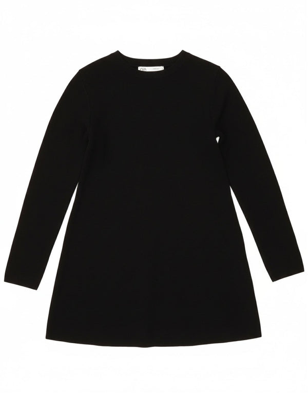 Damski sweter z długim rękawem Zara z dekoltem w łódkę UK 10 Small Black Wiskoza