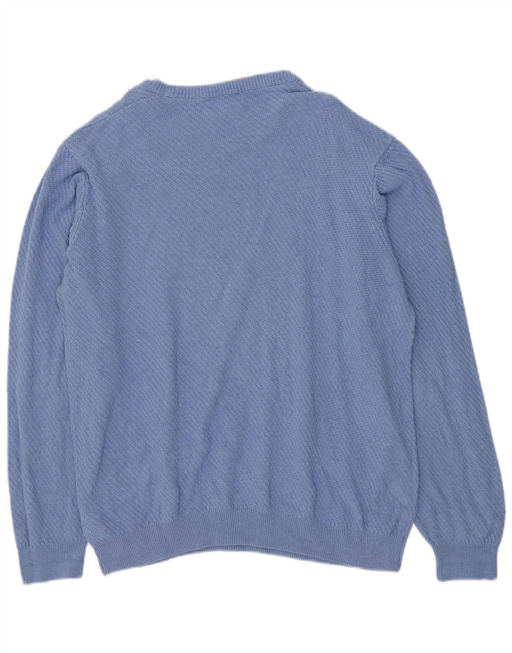 Marks & Spencer Męski sweter z dekoltem w łódkę XL, niebieski, bawełniany