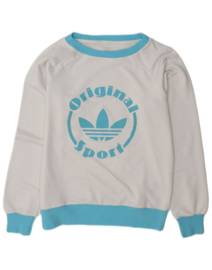 Damska bluza Adidas Graphic Jumper IT 46 Duży biały poliester