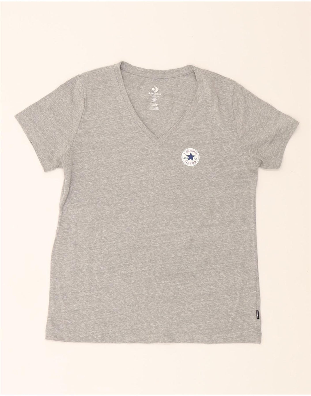CONVERSE Womens Classic Fit Graphic T-Shirt Top UK 14 Medium Grey Vintage Converse and Second-Hand Converse from Messina Hembry 