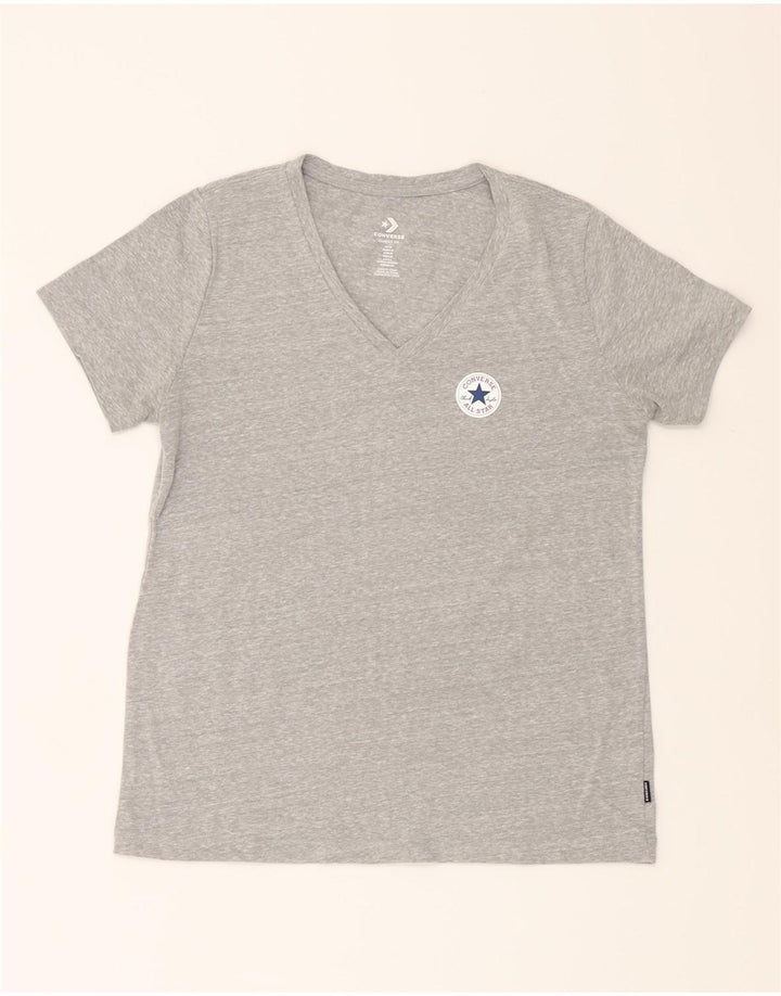 CONVERSE Womens Classic Fit Graphic T-Shirt Top UK 14 Medium Grey Vintage Converse and Second-Hand Converse from Messina Hembry 