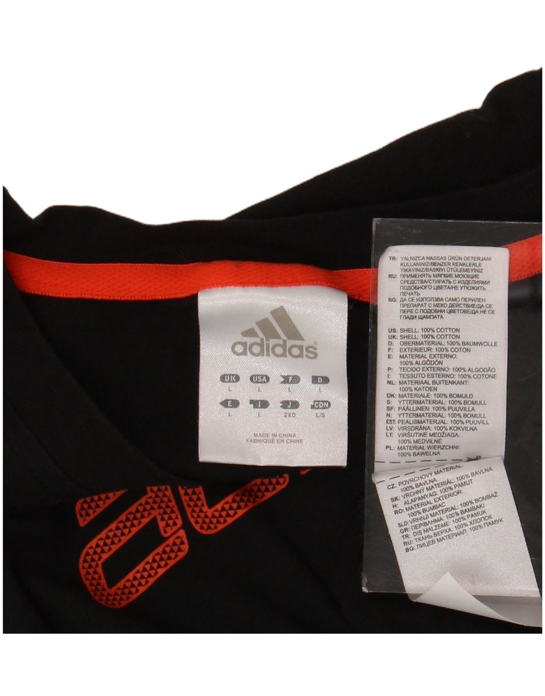 Męski T-shirt z grafiką ADIDAS, duży, czarny, bawełniany
