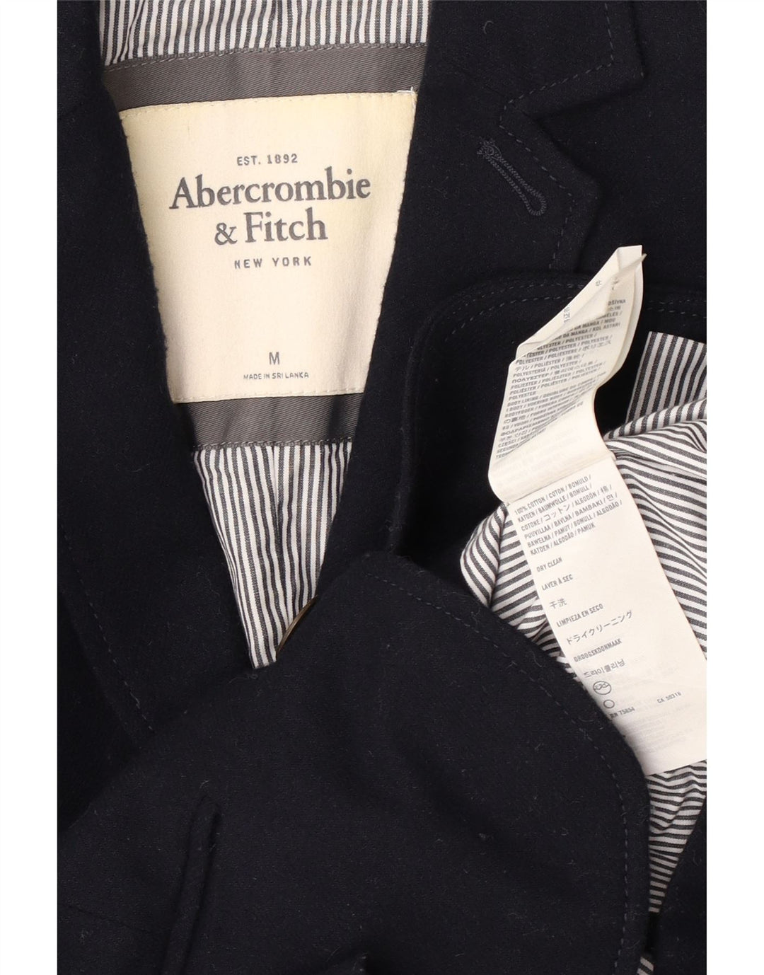 Damska marynarka zapinana na 2 guziki Abercrombie & Fitch UK 12, średni granat