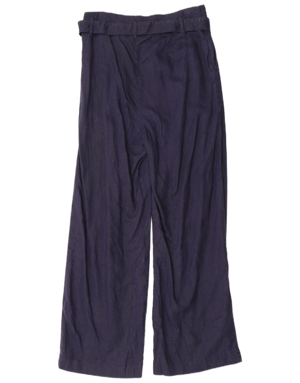 Marks & Spencer Damskie spodnie codzienne z wysokim stanem UK 14 Large W32 L32 Granatowe