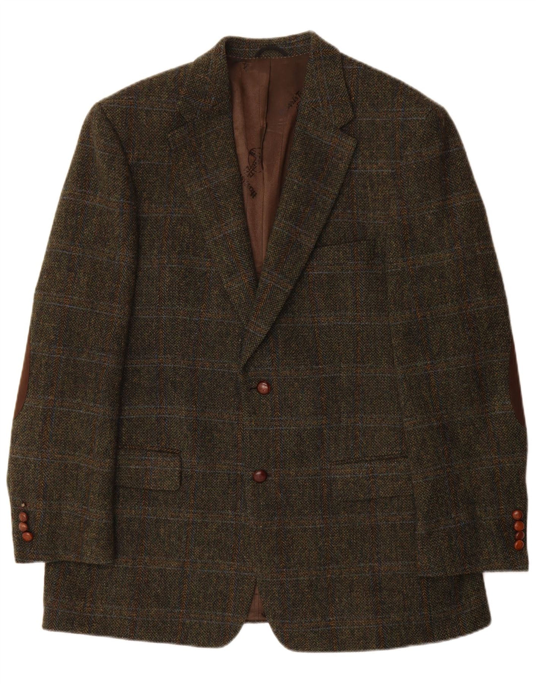 Mario Barutti Męska marynarka Harris Tweed IT 54 2XL Khaki w kratkę