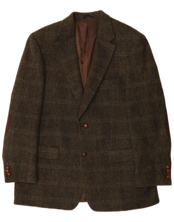 Mario Barutti Męska marynarka Harris Tweed IT 54 2XL Khaki w kratkę