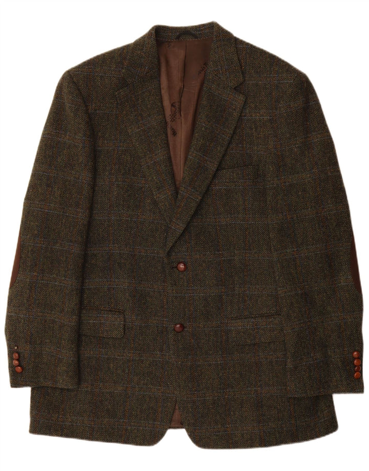 Mario Barutti Męska marynarka Harris Tweed IT 54 2XL Khaki w kratkę