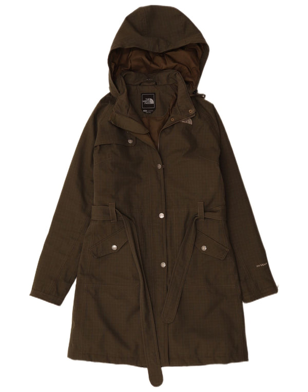 Damski płaszcz wiatrówka z kapturem THE NORTH FACE UK 14 w średnią zieloną kratkę