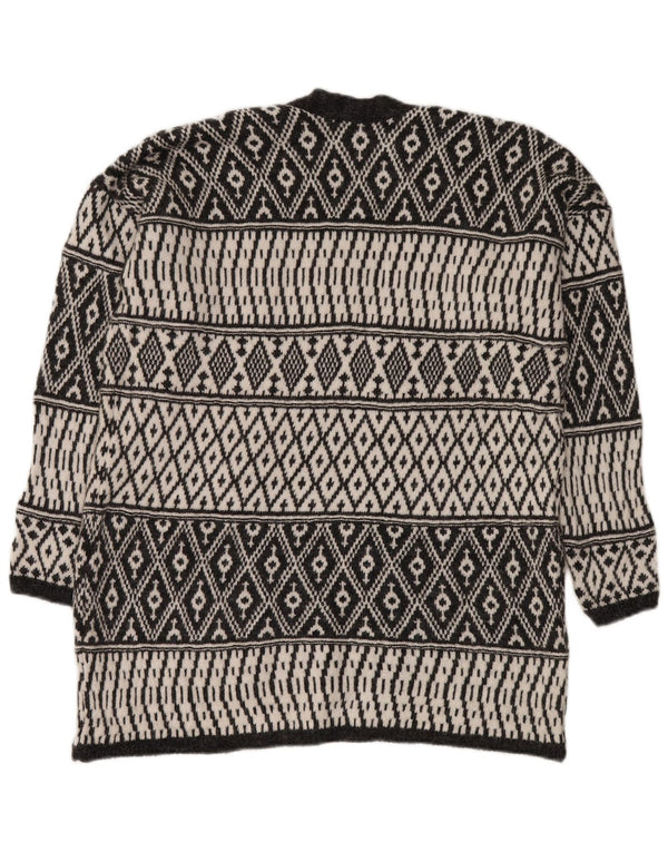 Sweter damski M&CO z otwartym kardiganem UK 14 Średni szary Argyle/Diamentowy akryl